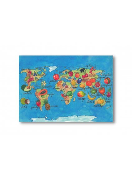 Pohlednice Mapa ovoce světa