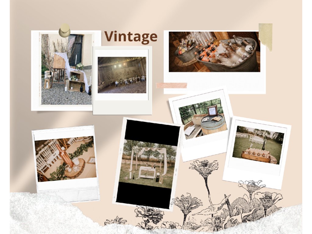 Beige Aesthetic Minimalist Vintage Flower Moodboard Photo Collage
