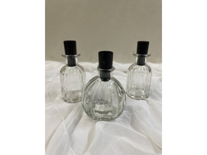 Svícen skleněný/kovový set 3ks