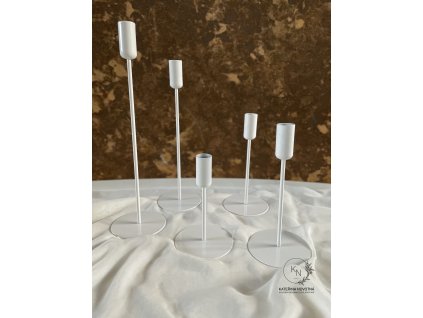 Svícen konický bílý (set 5ks)