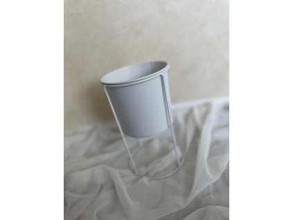 Květináč kovový bílý