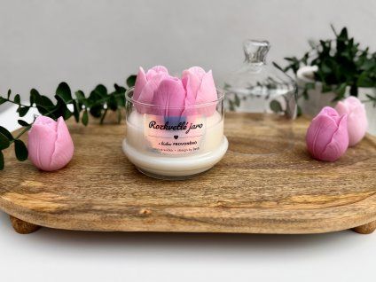 Rozkvetlé jaro - sójová svíčka L