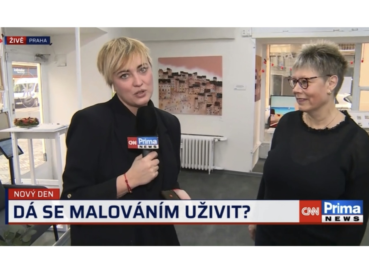 Rozhovor v živém vysílání CNN Prima NEWS z Galerie Slávky Krátké