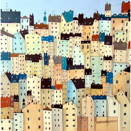 Up the stairs to the square