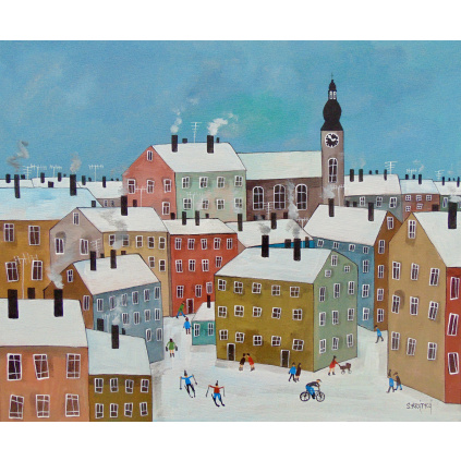 Lyrari ve meste, akry l, plátno 60x50 cm 2