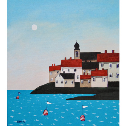 Tři bójky, akryl, plátno 40x45 cm 2