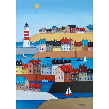 Ostrůvkové město, akryl, plátno 50x70 cm 2