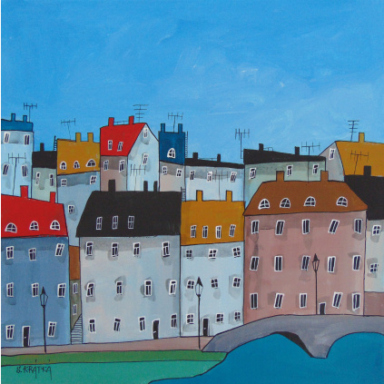 Most pro pěší, akryl, plátno 40x40 cm