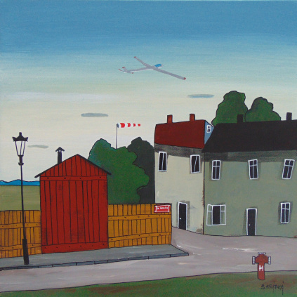 Větroň, akryl, plátno 40x40 cm