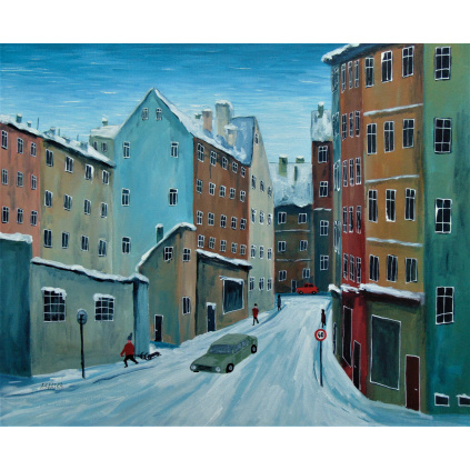 Zasněžená ulice, 60x50 cm