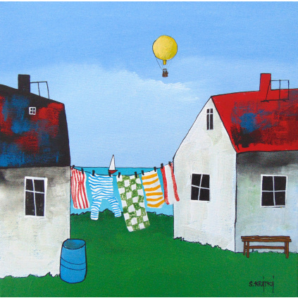 Jsem na moři, akryl, plátno 30x30 cm