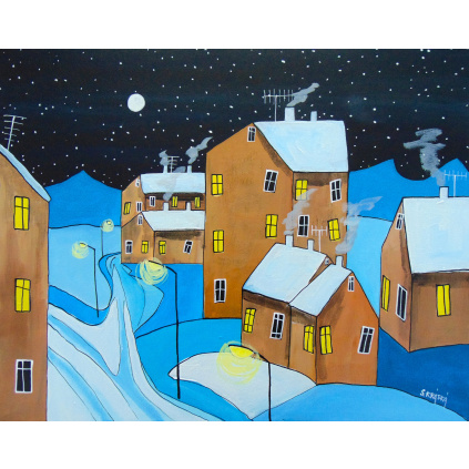 Noční mráz, akryl, plátno 50x40 cm