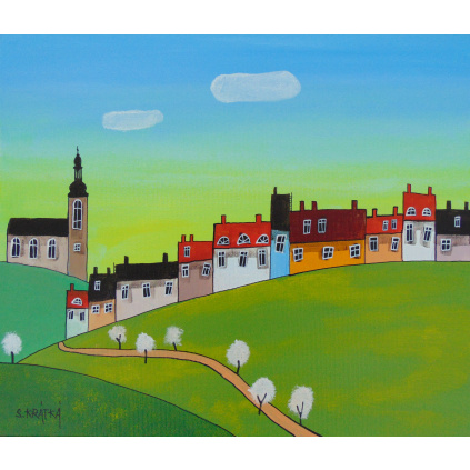 Jaro, akryl, plátno 35x30 cm