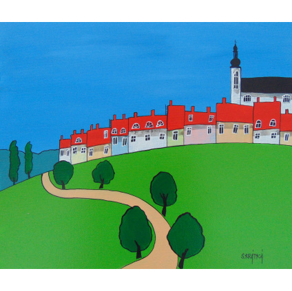 Léto, akryl, plátno 35x30 cm