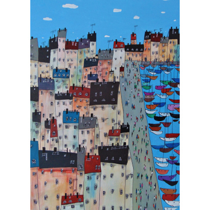 Pohlednice - Rušné nábřeží