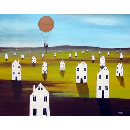 Krajina bílých domů, 70x55 cm