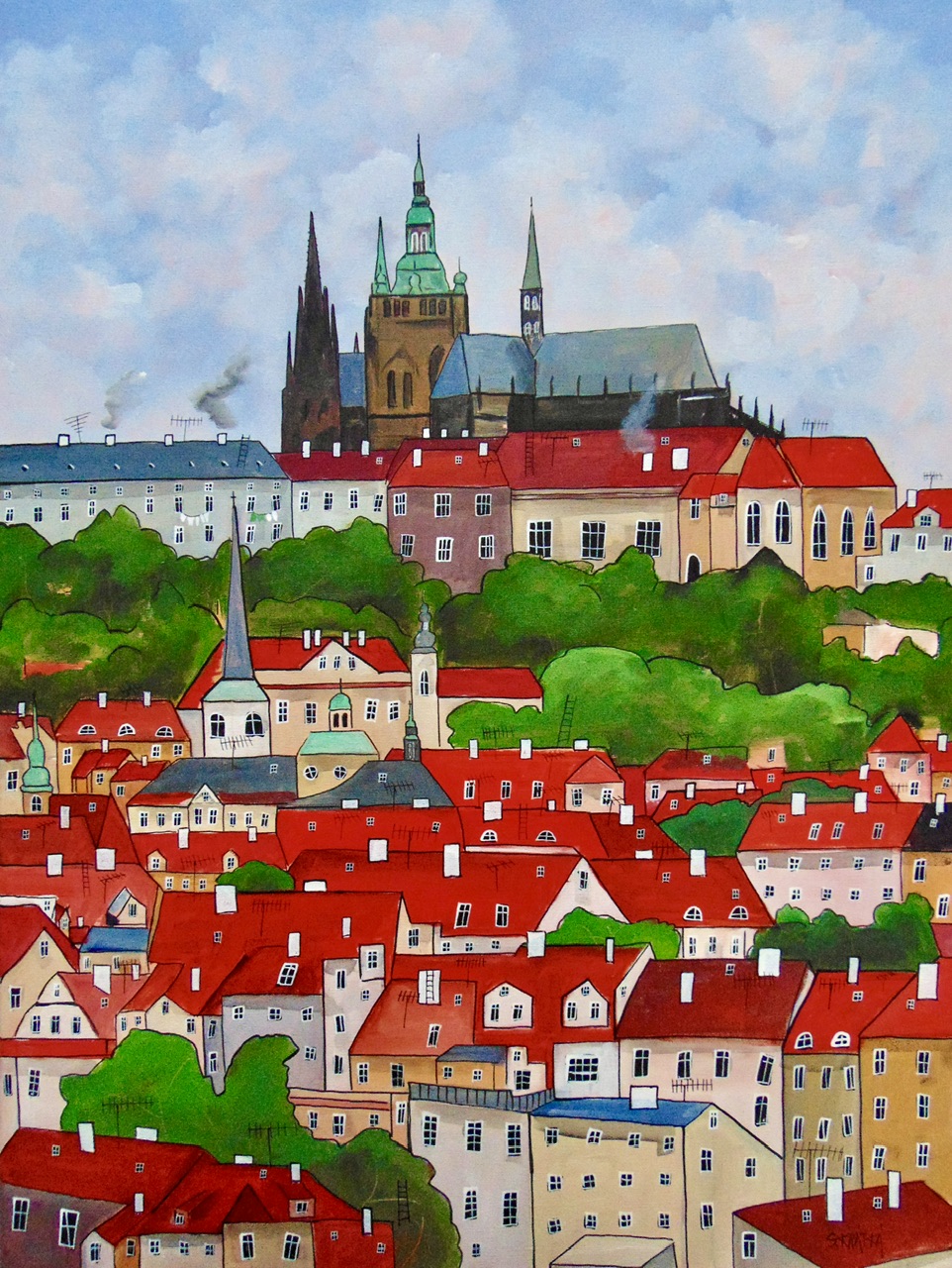 Prague roofs