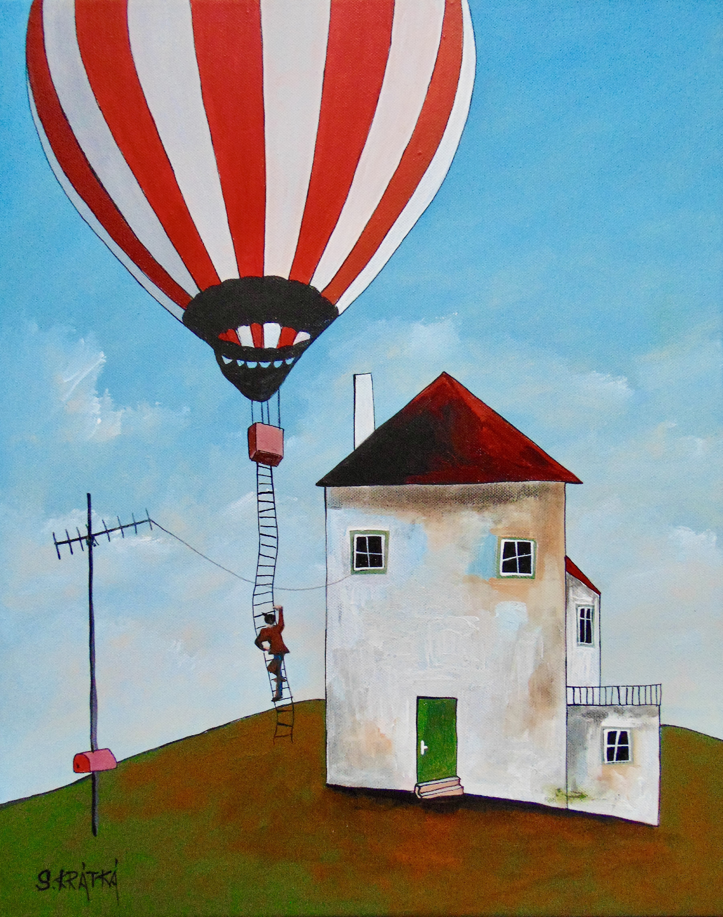Odlétám, akryl, plátno 40x50 cm 2