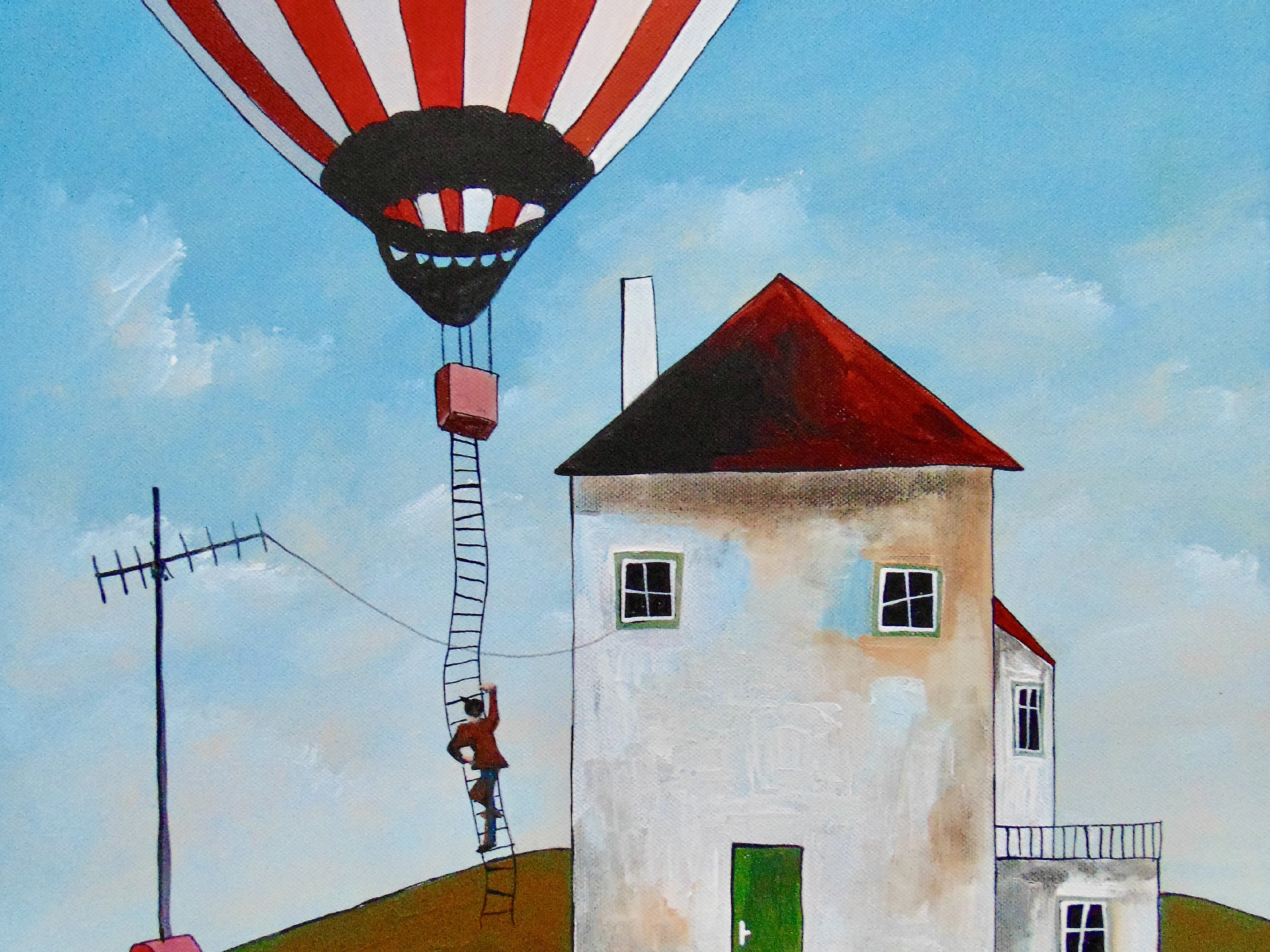 Odlétám, akryl, plátno 40x50 cm 3