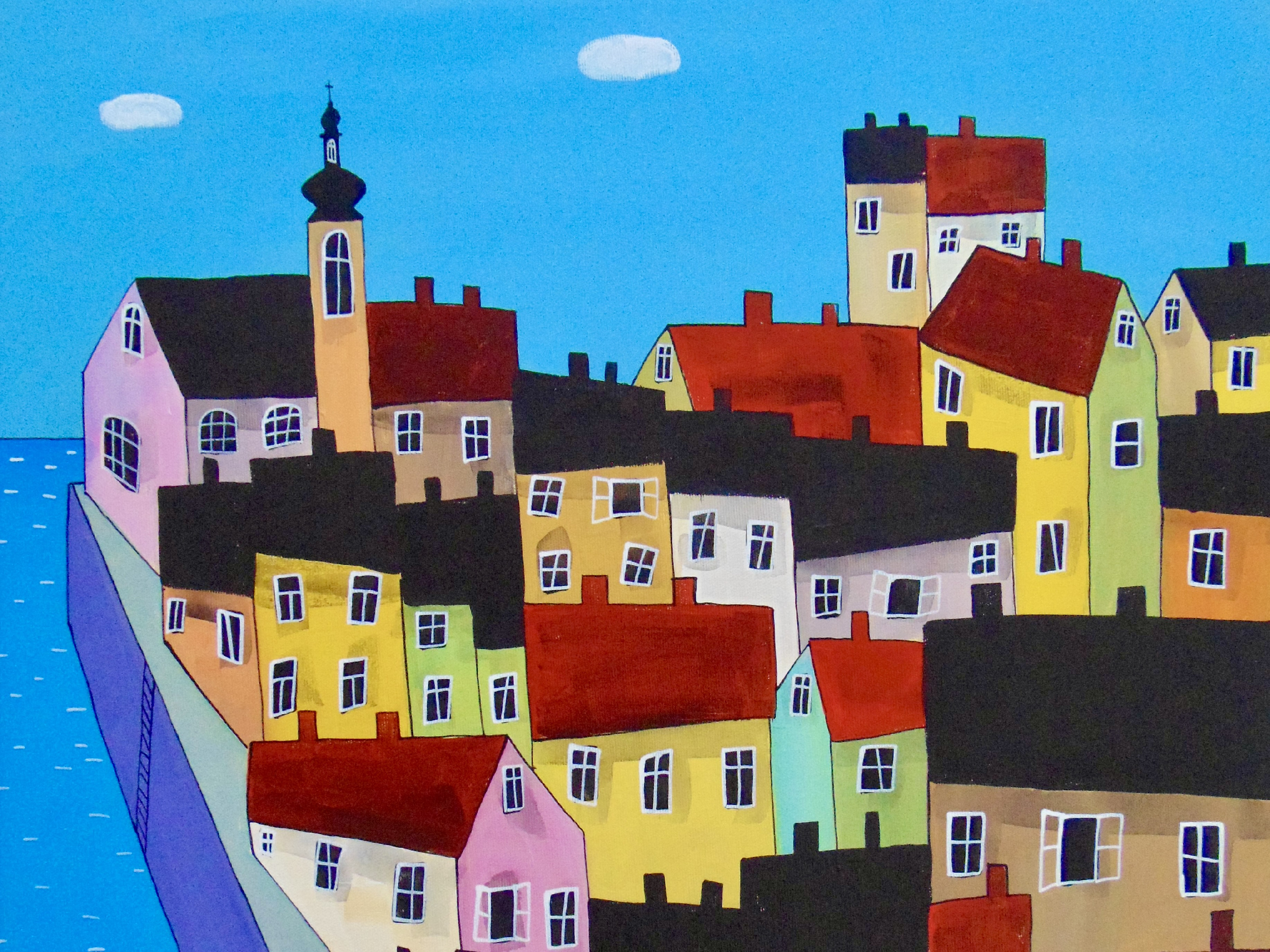 Prázdné nábřeží, akryl, 50x60 cm (740)