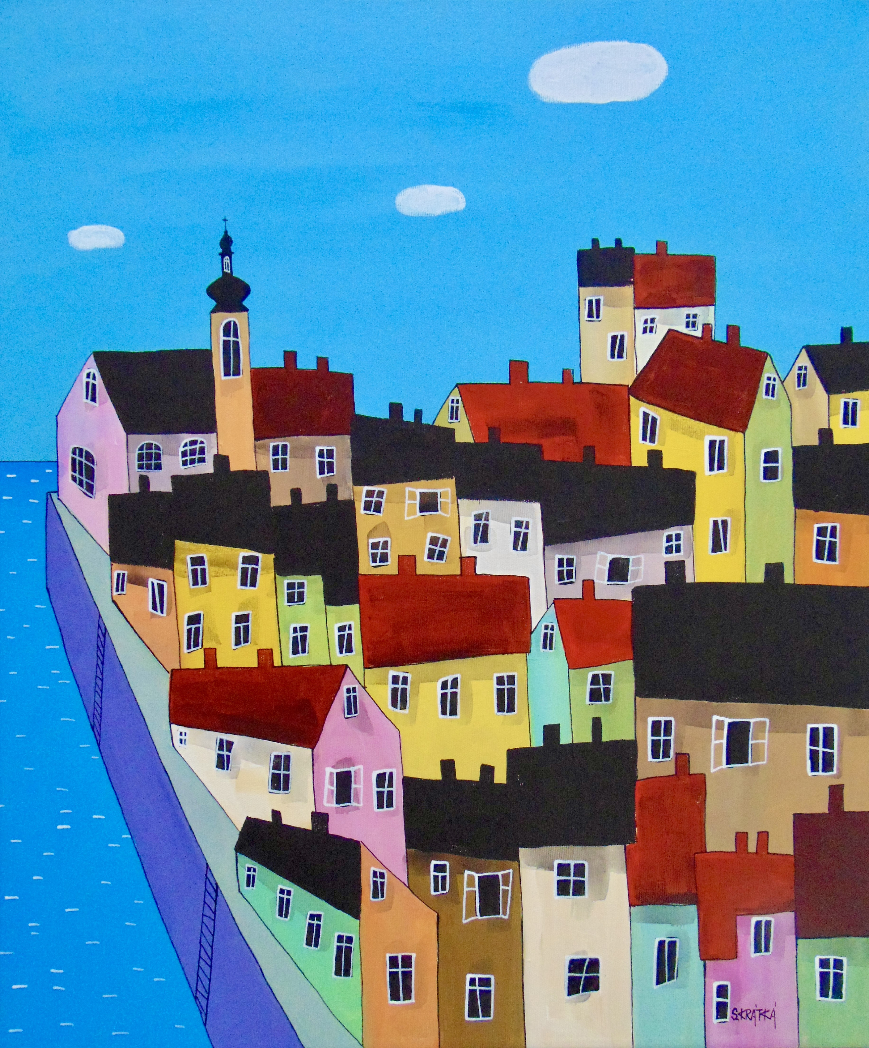 Prázdné nábřeží, akryl, 50x60 cm (740) 2