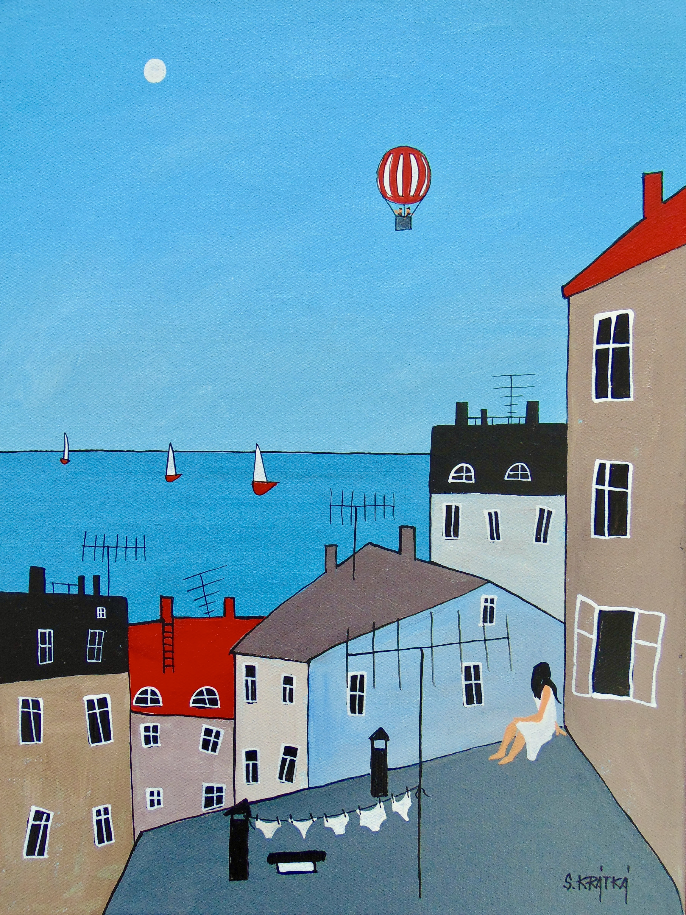 Malé prádlo, akryl, plátno 30x40 cm 2