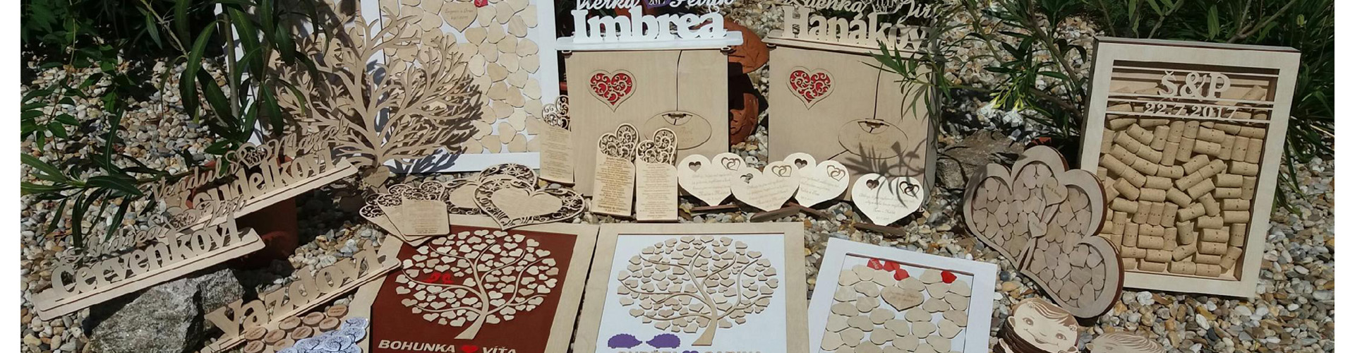 Dřevěné svatební dekorace 1