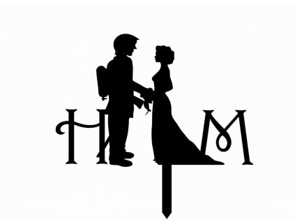 dortový zápich hasič s nevěstou