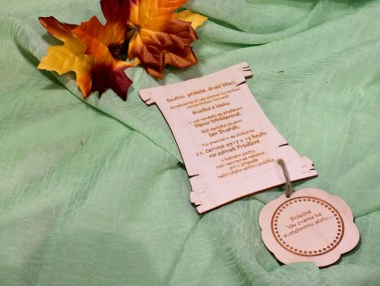 Svatební oznámení přírodní pergamen s pečetí