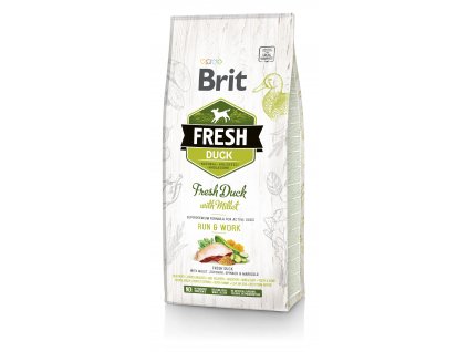 Brit Fresh Dog Duck & Millet Active Run & Work 12kg