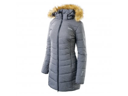 Dámský zimní kabát HI-TEC Lady Gveni - grey melange/black