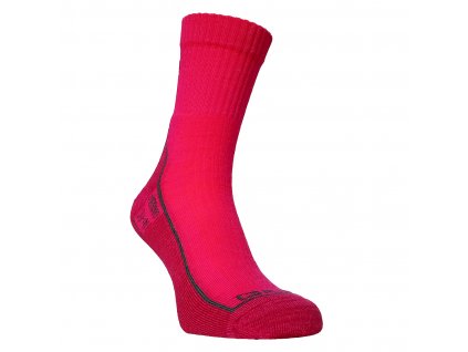Merino ponožky FLORES Merino LT - růžová/bordo
