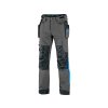 Pracovní kalhoty CXS Naos - šedá/černá/HV modré doplňky