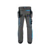 Pracovní kalhoty CXS Naos - šedá/černá/HV modré doplňky