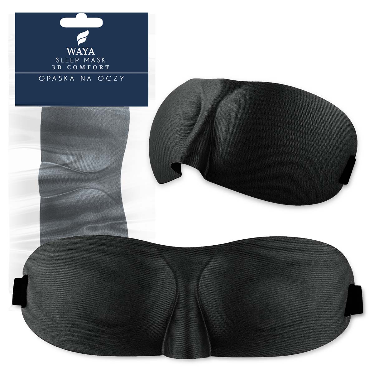 Černá maska na spaní Waya 3D Comfort