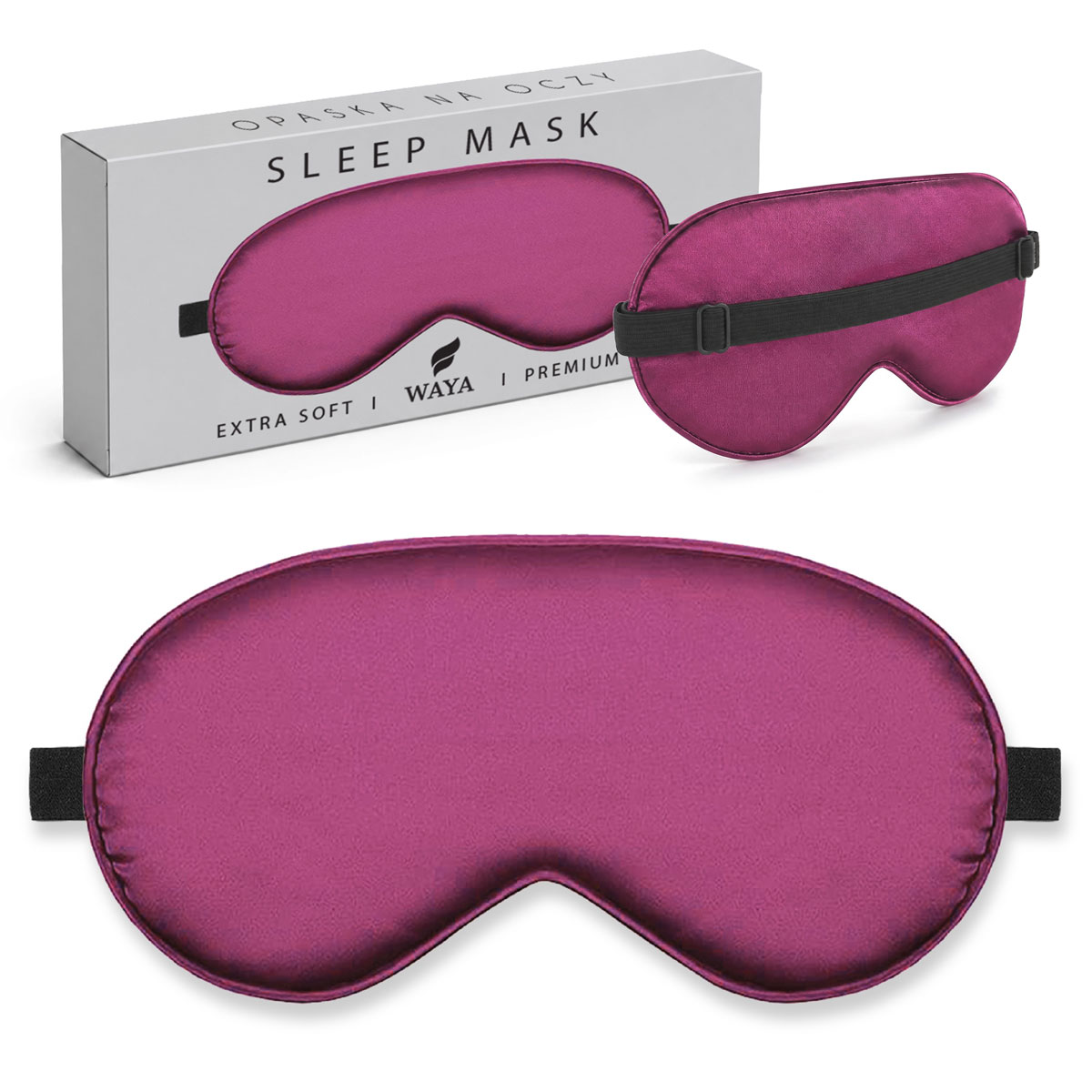 Tmavě fialová maska na spaní Waya Extra Soft