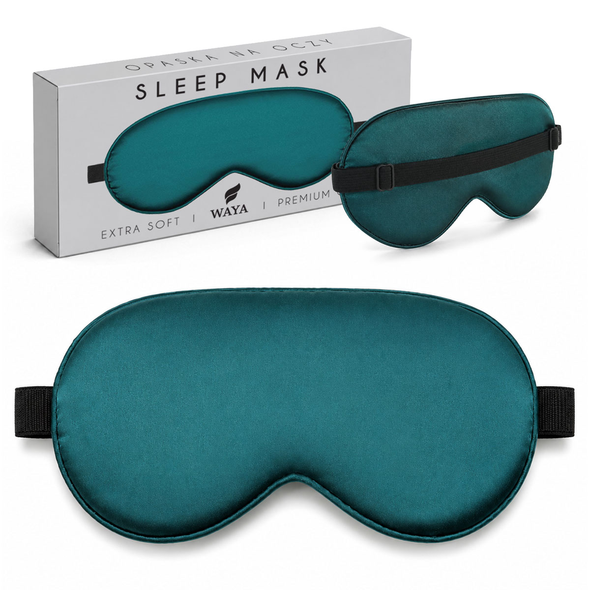 Tmavě zelená maska na spaní Waya Extra Soft
