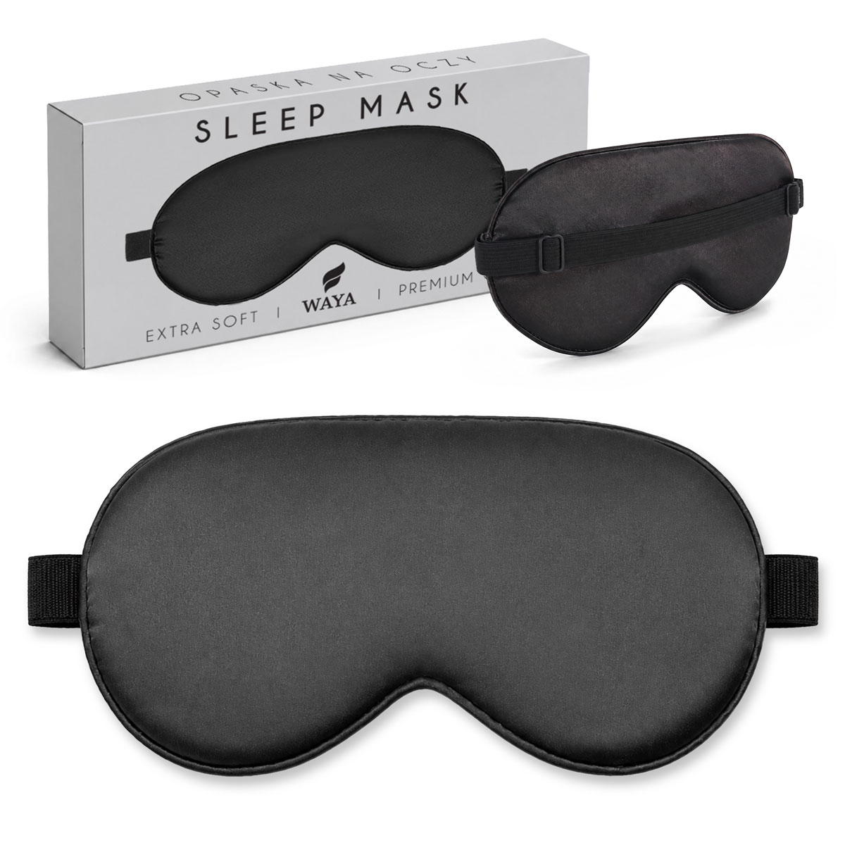 Černá maska na spaní Waya Extra Soft