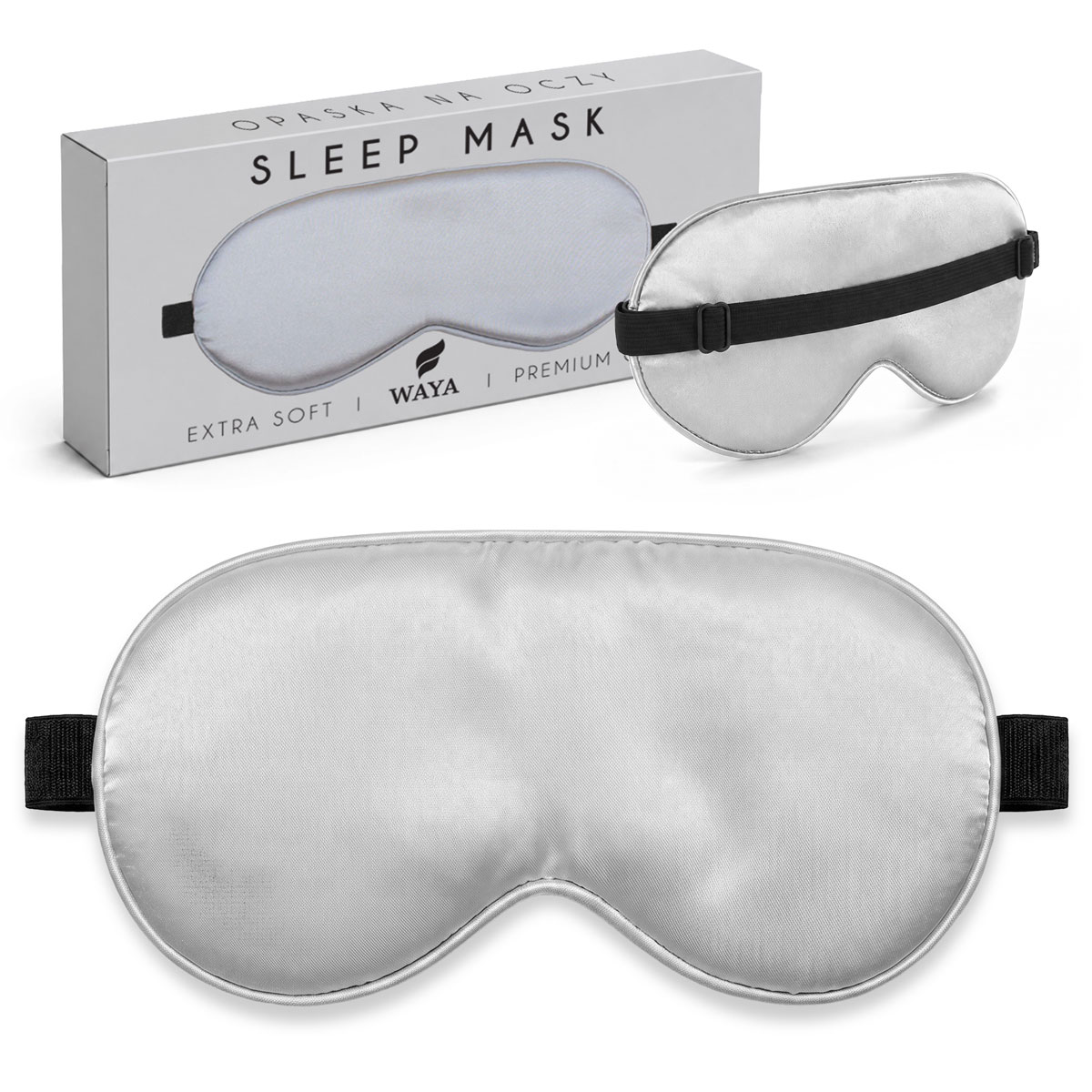 Šedá maska na spaní Waya Extra Soft