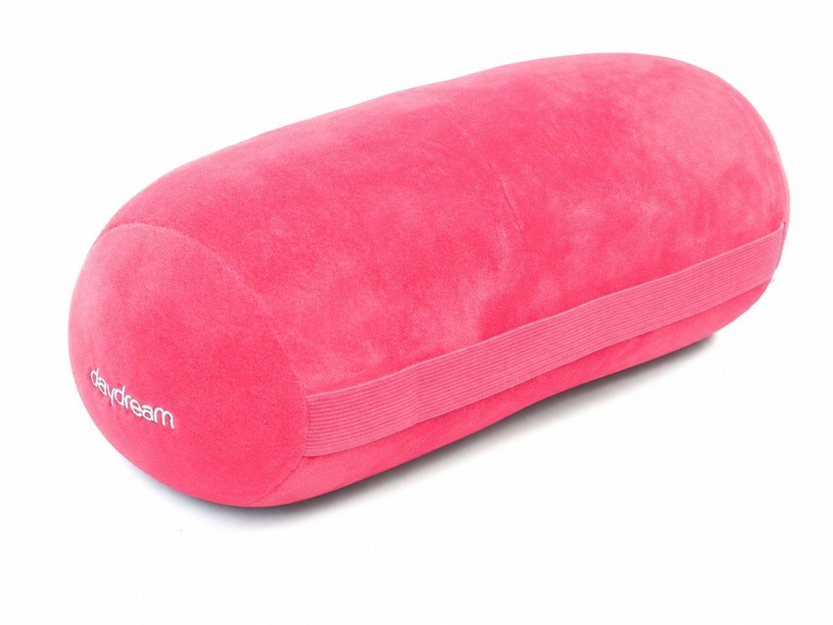 Růžový cestovní polštář Daydream 3v1 ve tvaru válečku