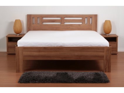 postel Ella Moon, imitace masivního dřeva, dekor ořech natur