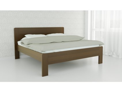 Postel Ella Family oblá - jádrový buk (Čelo 120 cm, Moření 93 - káva, Rozměr 90 x 200 cm)