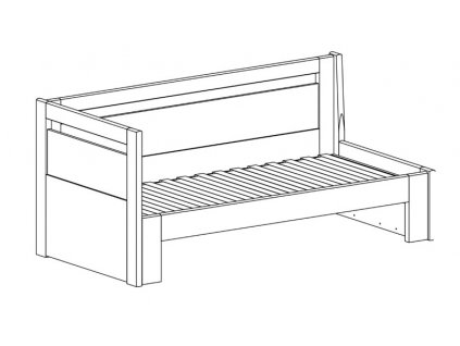 Postel Tandem PLUS s levým čelem - imitace dřeva (Dekor Třešeň Romana, Provedení rovné, Rozměr 90/170 x 200 cm)