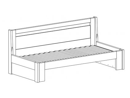 Postel Tandem PLUS bez područek - imitace dřeva (Dekor Třešeň Romana, Provedení rovné, Rozměr 90/170 x 200 cm)