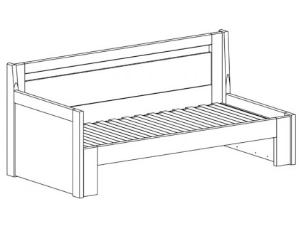 Postel Tandem PLUS s levou područkou - masivní buk