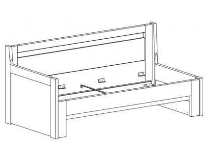 Postel Tandem ORTHO s levou područkou - masivní buk