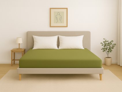 slee jersey prosteradlo olivova