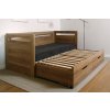 Postel Tandem KLASIK s vysokými čely - masivní buk (Moření Káva, Provedení rovné, Rozměr 90/180 x 200 cm)