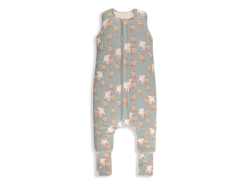 Celoroční spací pytel s nohavicemi Sleepee Vintage Animals Sky Blue/Cream S