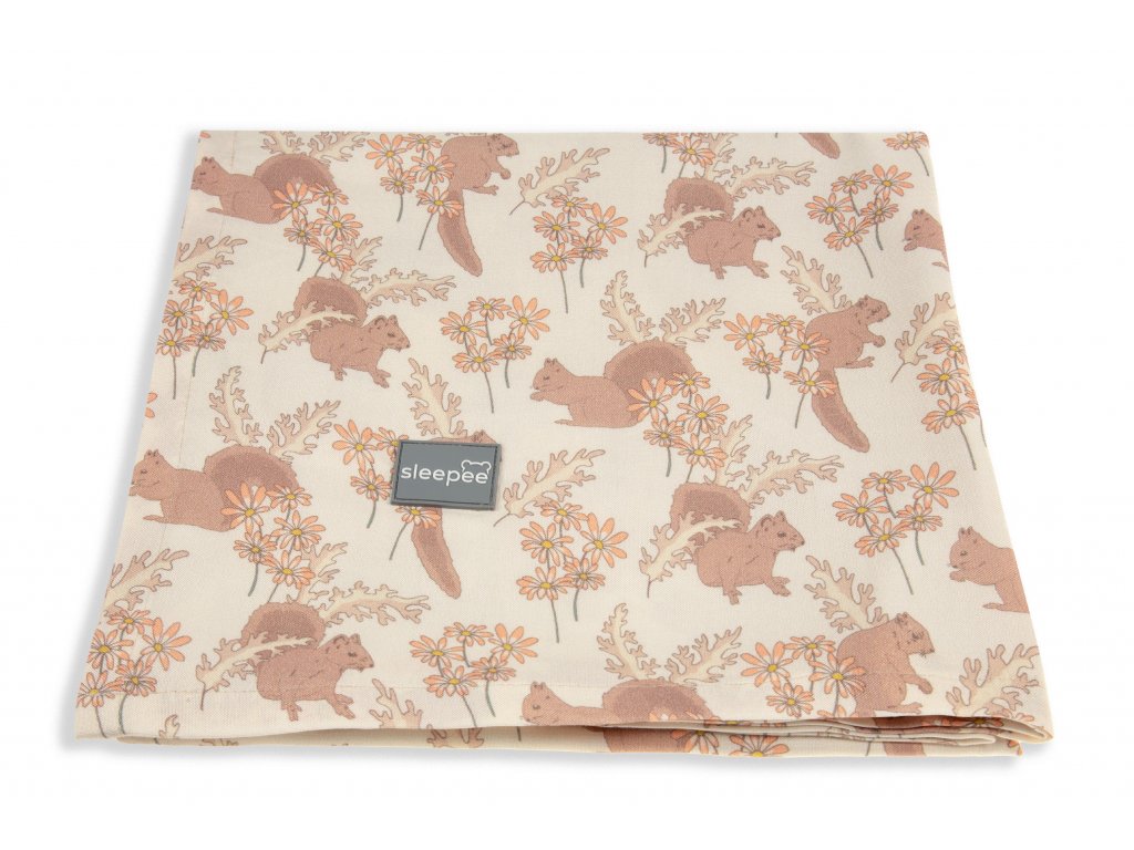 Bambusová deka/šátek Sleepee Bamboo 3v1 Vintage Animals Almond